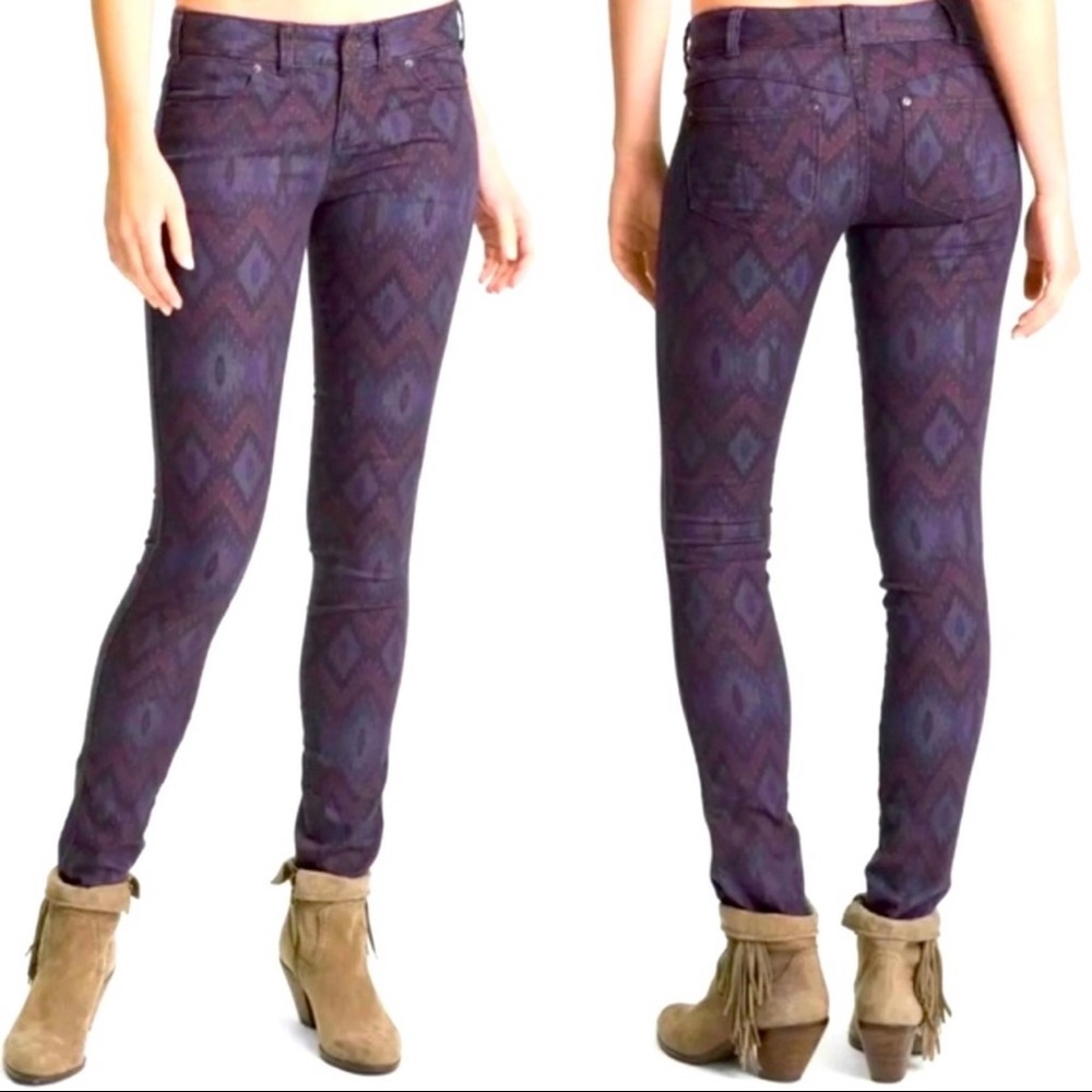 Free People Millenium Ikat Print Skinny Jeans